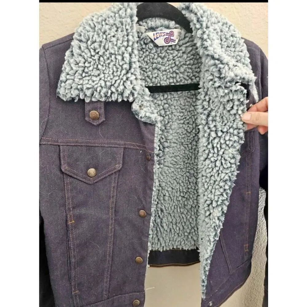 Vintage 1970s Levi's Orange Tab Sherpa Lined Denim Trucker Jacket